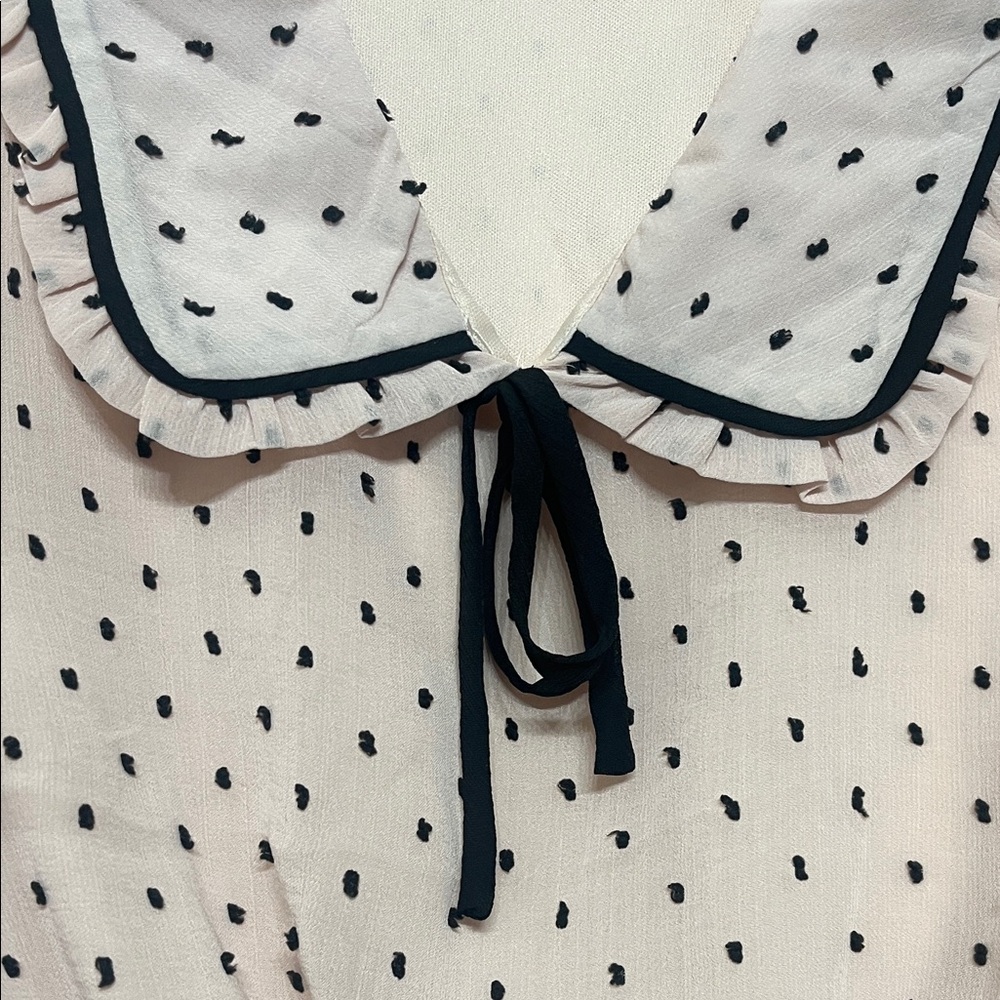 Alkemy Women's Size Large Blush Polka Dot Blouse - Picture 4 of 6